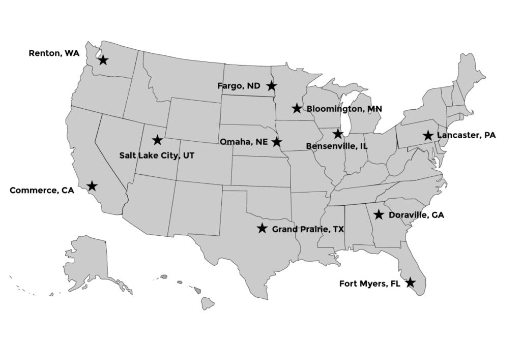 Warehouse Locations in US