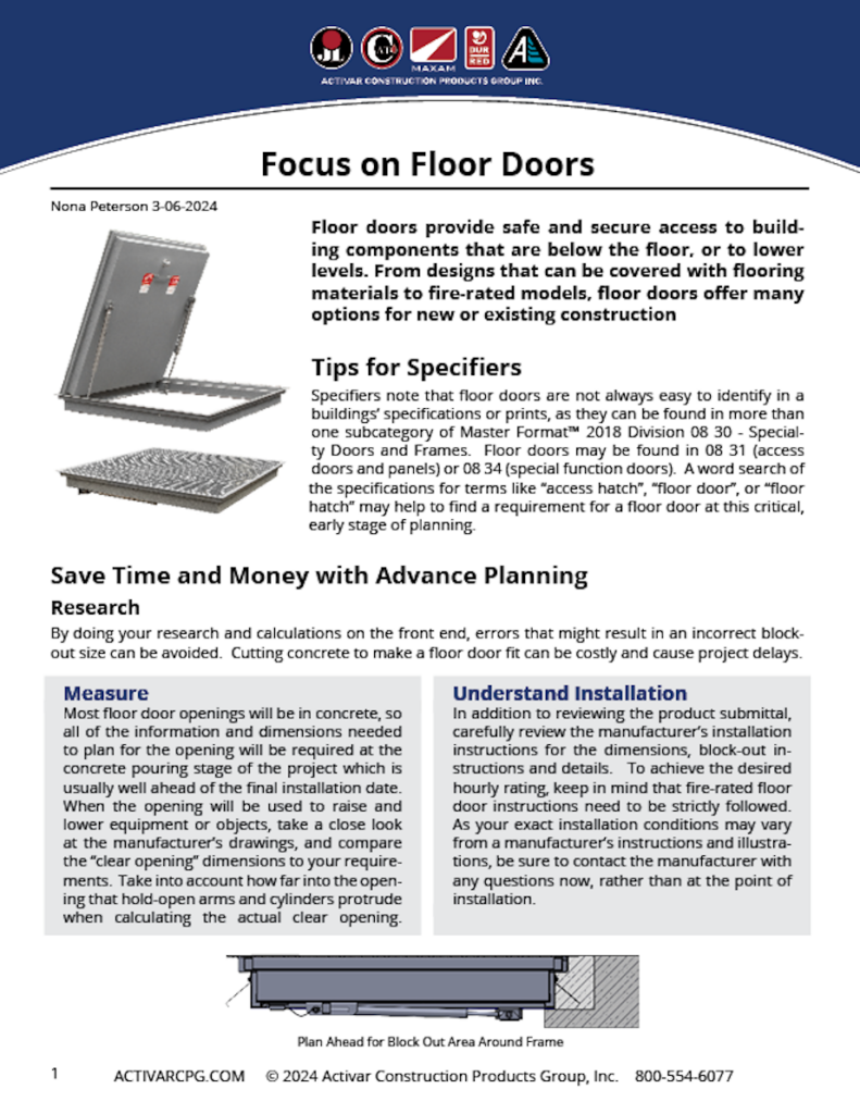 Focus on Floor Door Technical Article